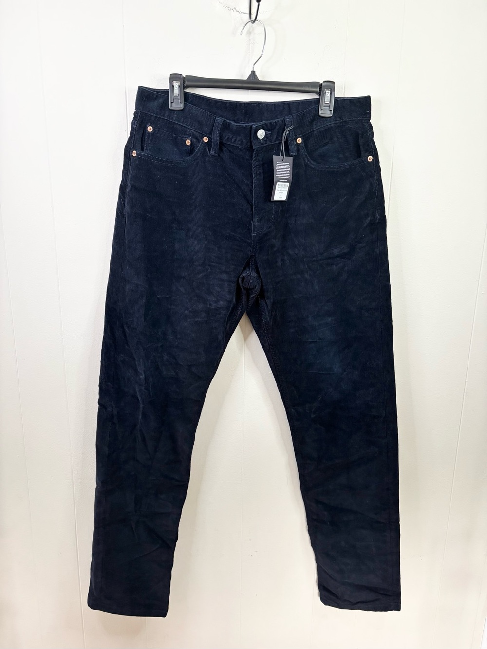 Buck Mason night sky navy blue stretch corduroy ford standard size 33x34 new